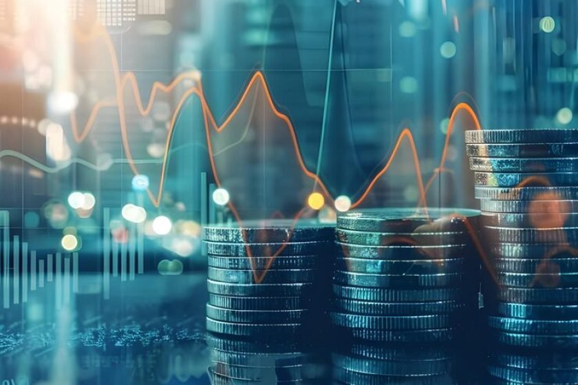 double-exposure-city-graph-rows-coins-finance-business-concept_875746-23806